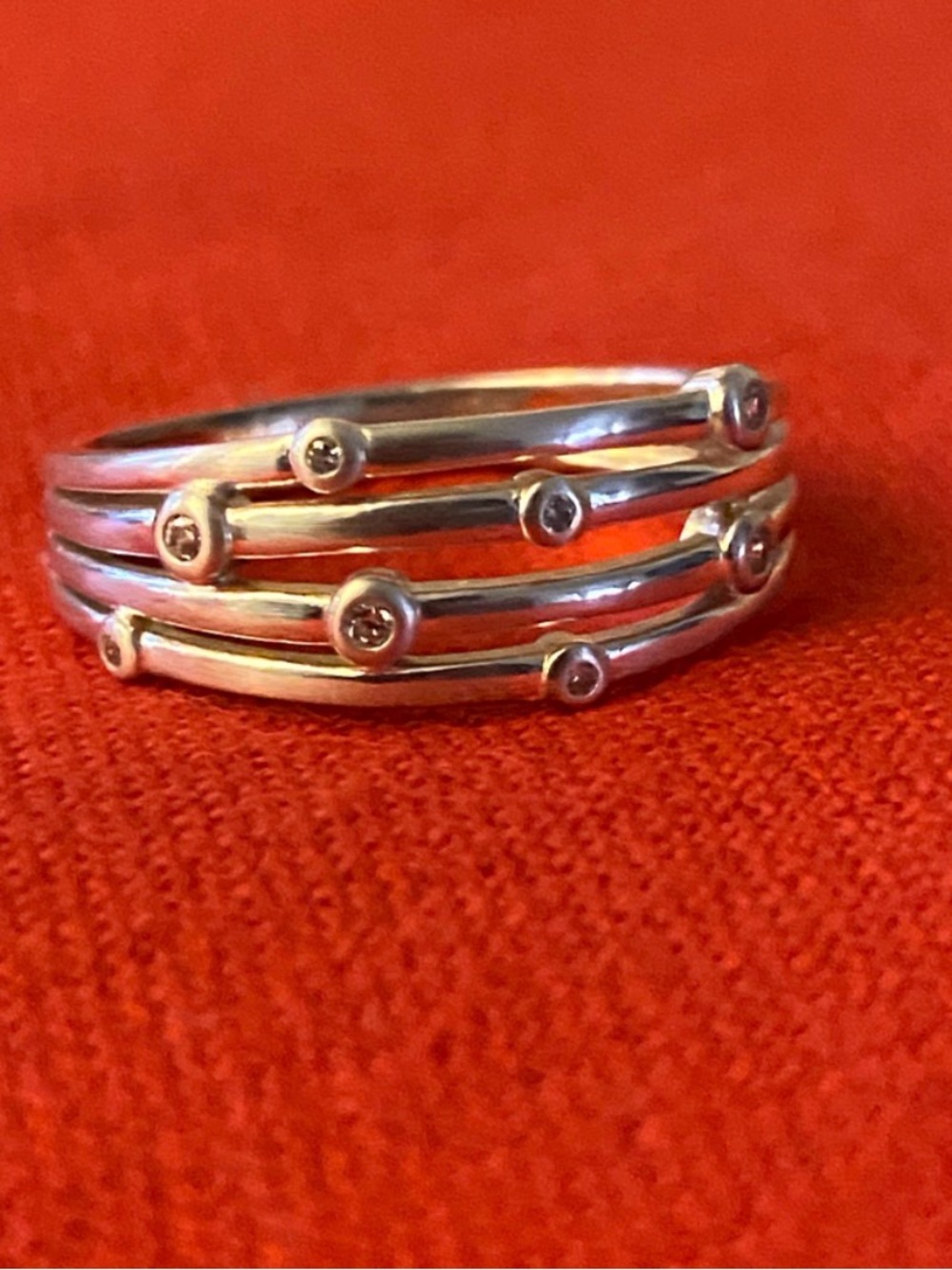 Vintage 925 Silver and Cubic Zirconia Size 7 Ring